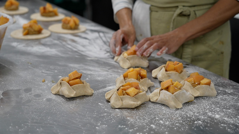 making the quince galettes